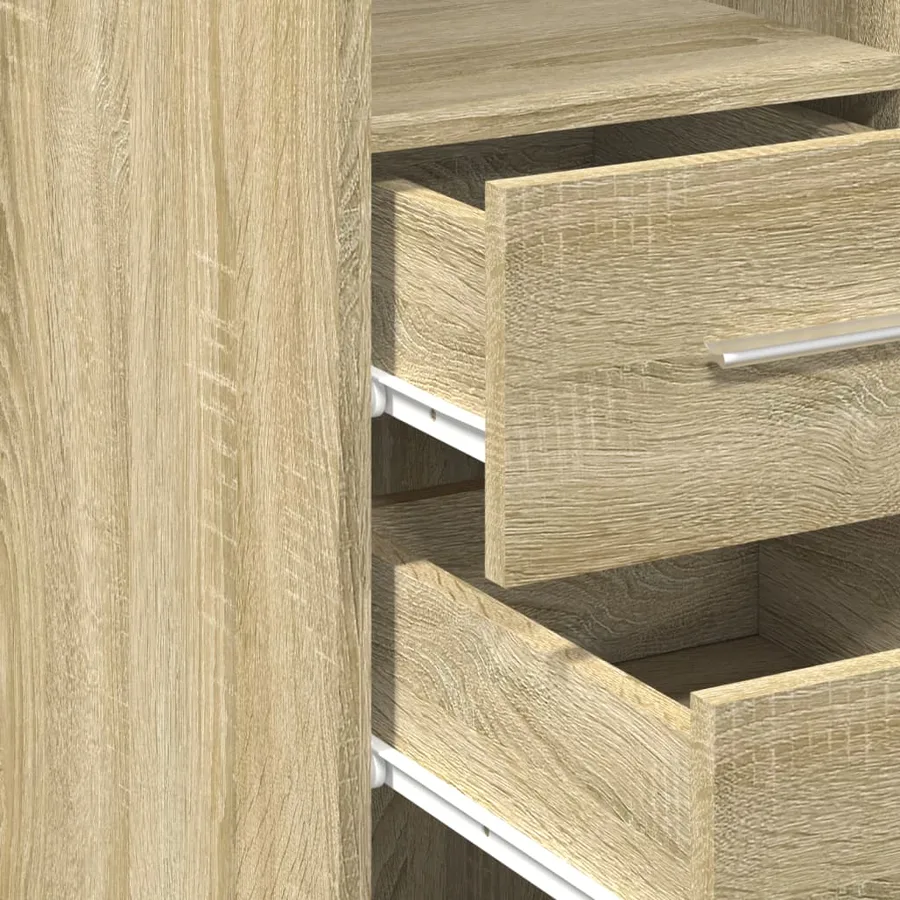 Buffet haut chêne sonoma 50x42,5x185 cm bois d'ingénierie - 7