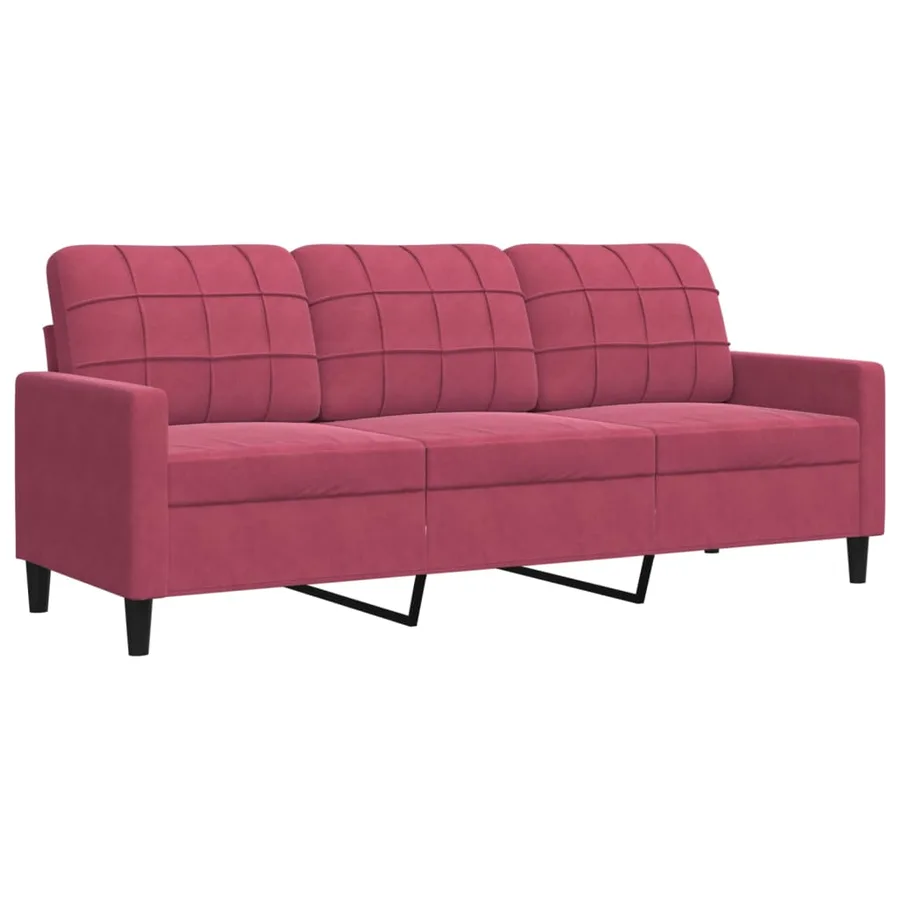 Ensemble de canapés 3 pcs avec coussins et traversins velours - 4