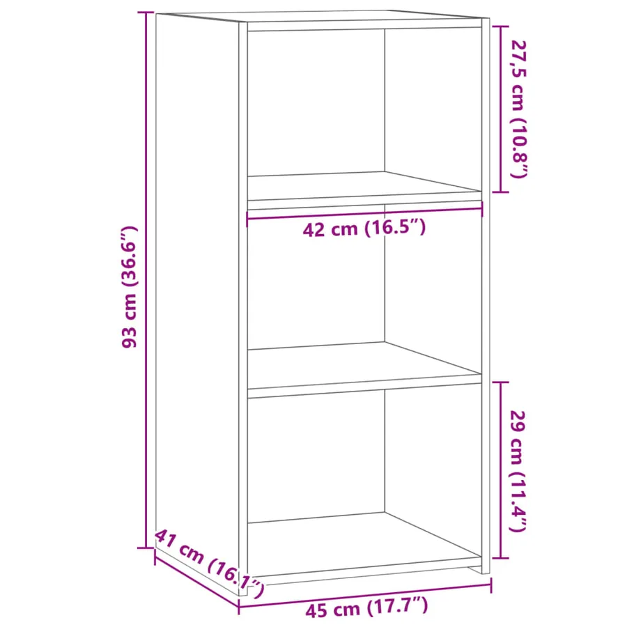 Buffet gris béton 45x41x93 cm bois d'ingénierie - 9