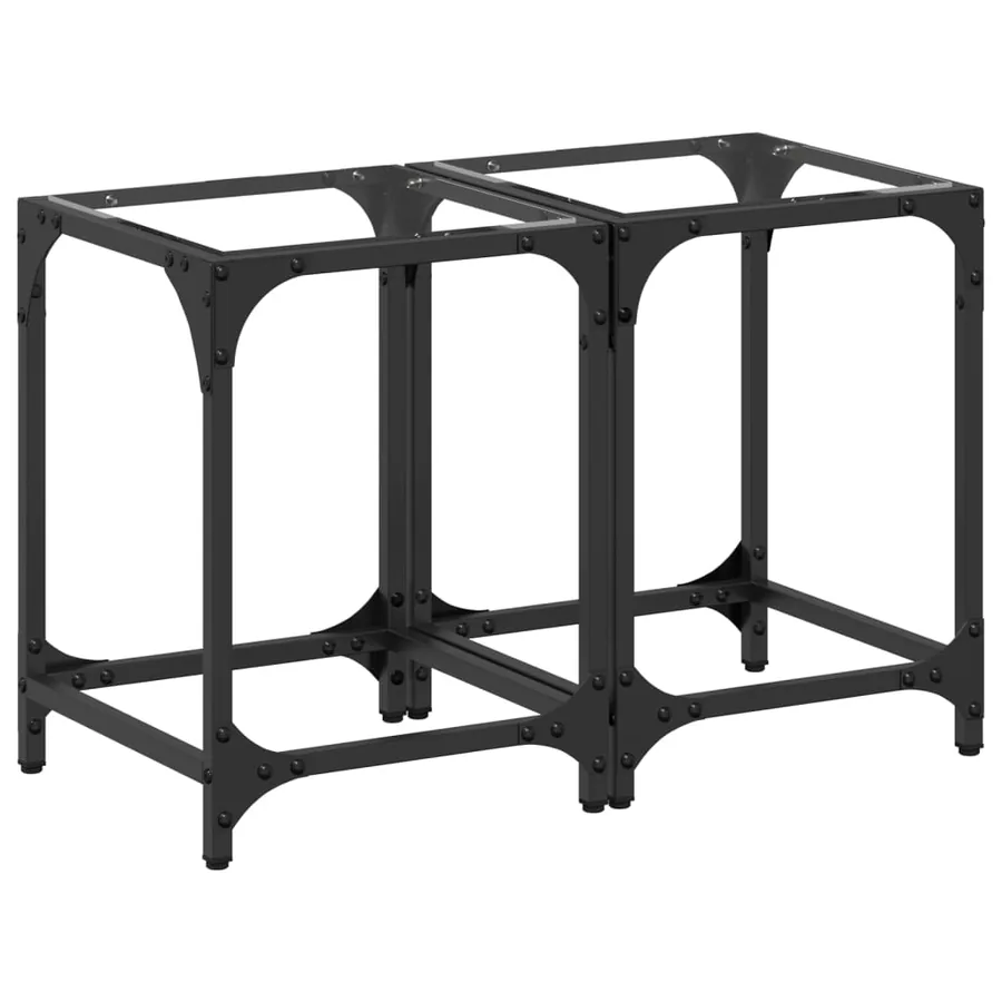 Tables basses avec dessus en verre transparent 2 pcs acier - 2