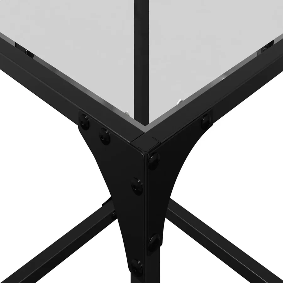 Tables basses avec dessus en verre transparent 2 pcs acier - 8