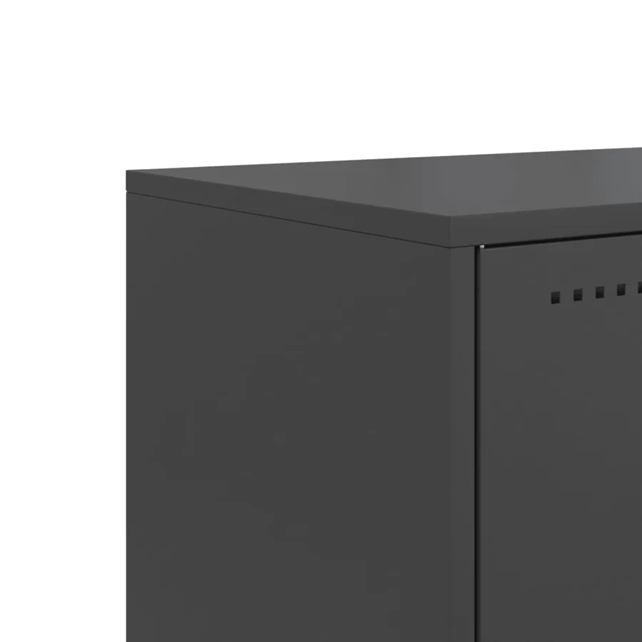 Meuble TV noir 100,5x39x60,5 cm acier - 10