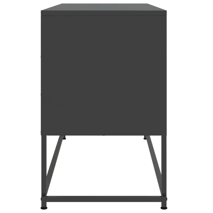 Meuble TV noir 100,5x39x60,5 cm acier - 7
