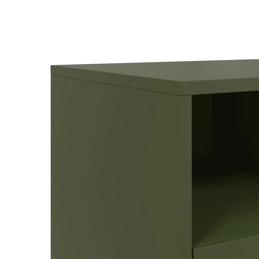 Meuble TV vert olive 100,5x39x60,5 cm acier - 10