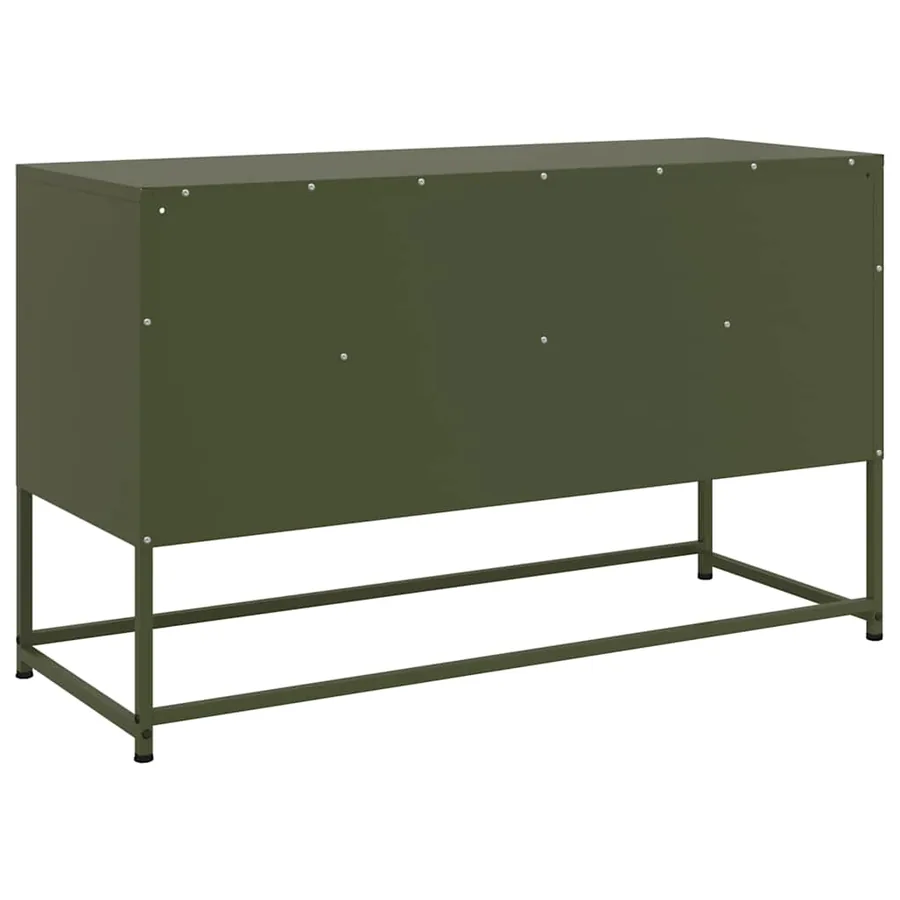 Meuble TV vert olive 100,5x39x60,5 cm acier - 8