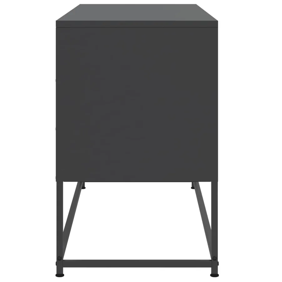 Meuble TV noir 100,5x39x60,5 cm acier - 7