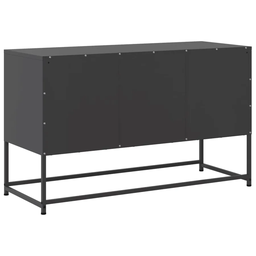 Meuble TV noir 100,5x39x60,5 cm acier - 8