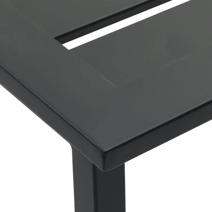 Ensemble de bar de jardin 9 pcs noir acier enduit de poudre - 8