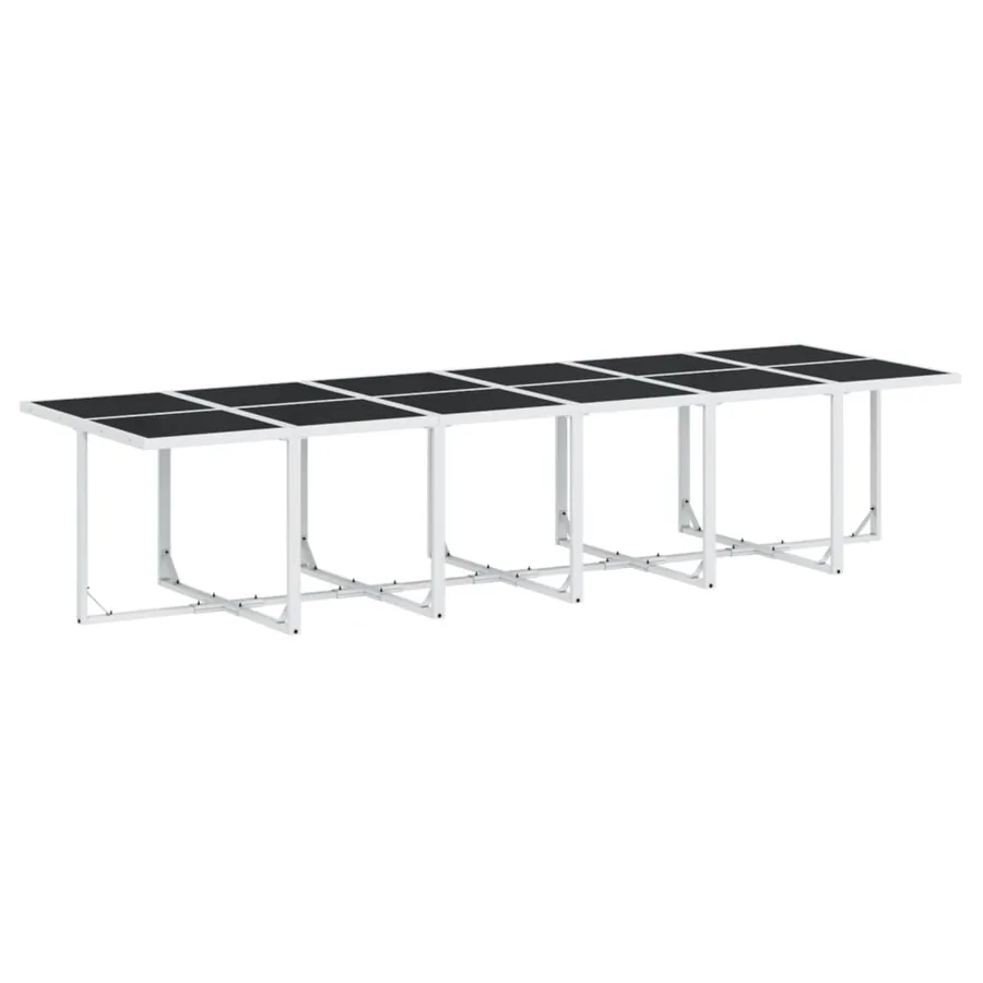 Ensemble à manger de jardin avec coussins 17pcs blanc textilène - 3