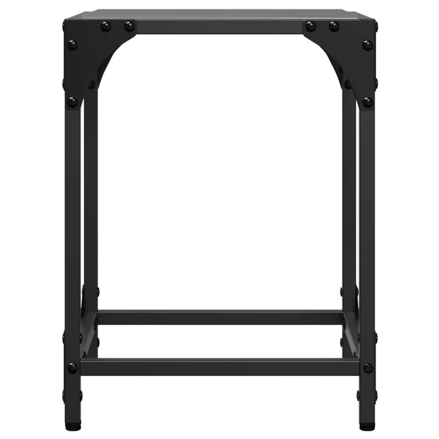 Tables basses avec dessus en verre noir 2 pcs 30x30x40 cm acier - 5