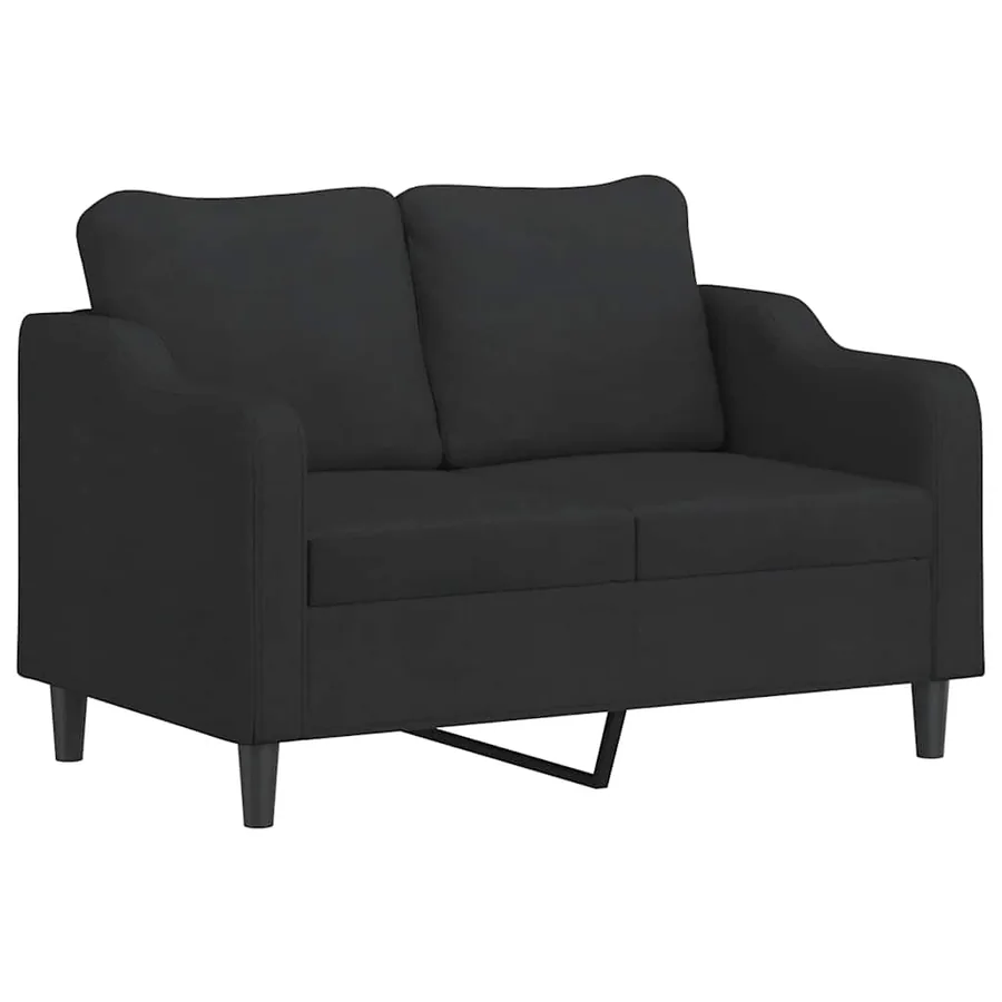 Ensemble de canapés 3 pcs avec coussins noir tissu - 3