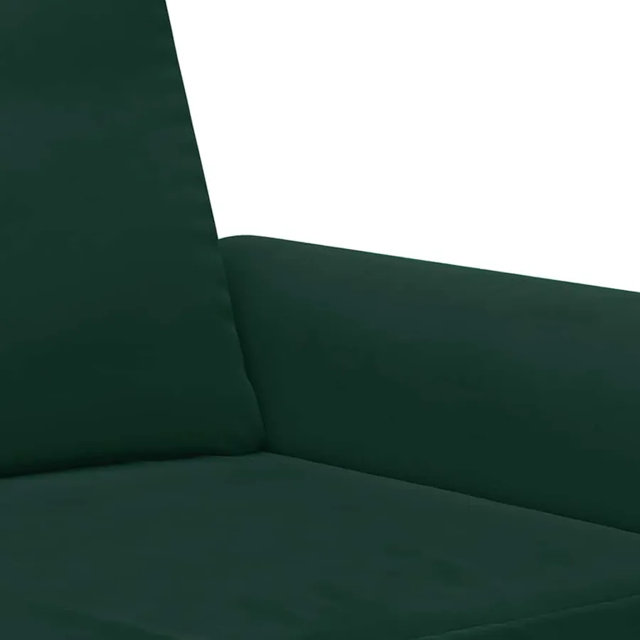 Ensemble de canapés 2 pcs avec coussins vert foncé velours - 6