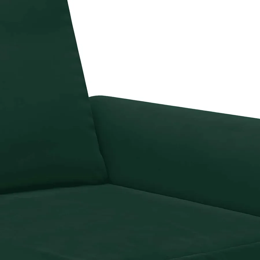 Ensemble de canapés 2 pcs avec coussins vert foncé velours - 6