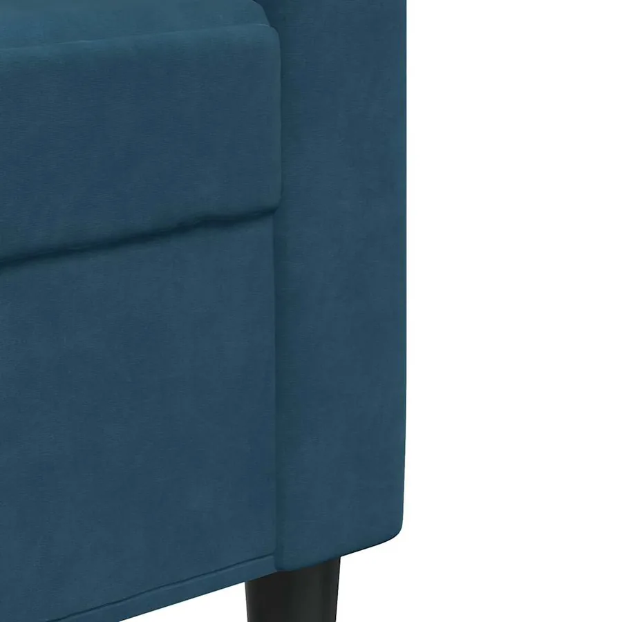 Ensemble de canapés 3pcs et coussins et traversins bleu velours - 8