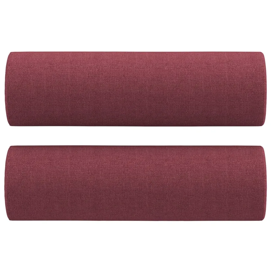 Ensemble de canapés 3 pcs avec coussins rouge bordeaux tissu - 7
