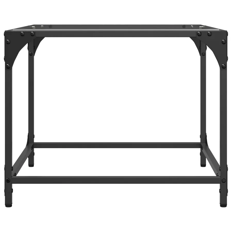 Table basse avec dessus en verre transparent 50x50x40 cm acier - 5