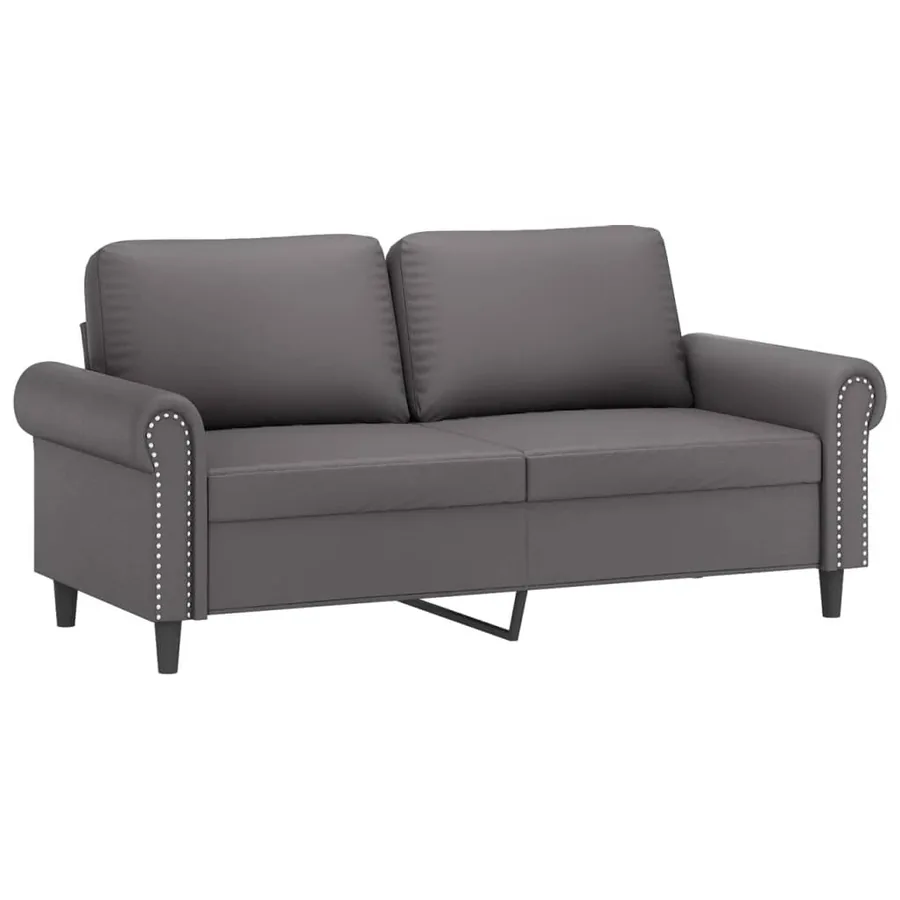 Ensemble de canapés 3 pcs avec coussins Gris Similicuir - 4