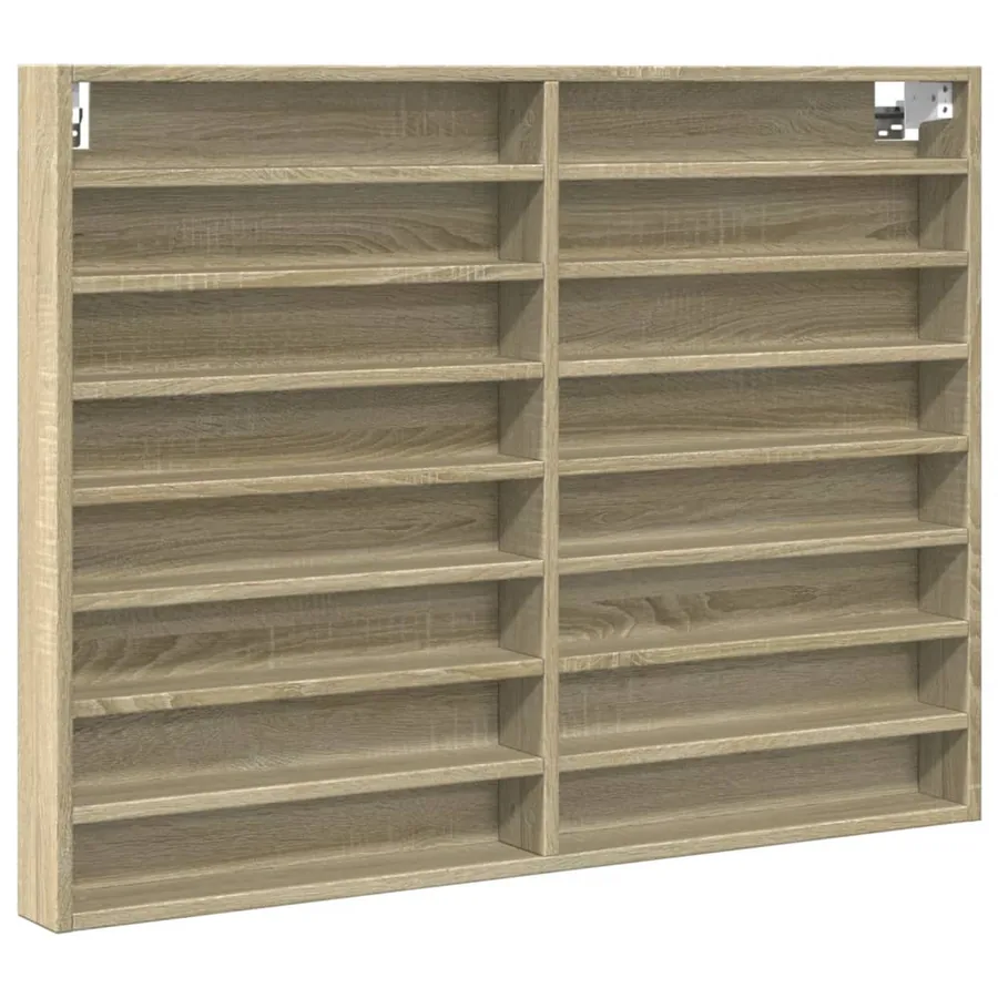 Armoire à vitrine chêne sonoma 100x8,5x75 cm bois d'ingénierie - 2