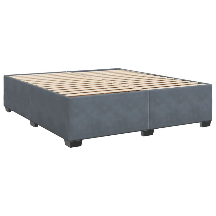 Sommier à lattes de lit et matelas Gris foncé 200x200cm Velours - 8