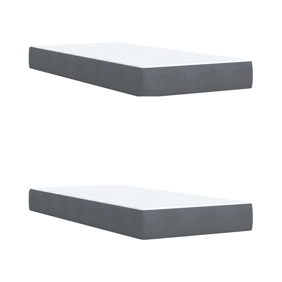 Sommier à lattes de lit et matelas Gris foncé 200x200cm Velours - 9