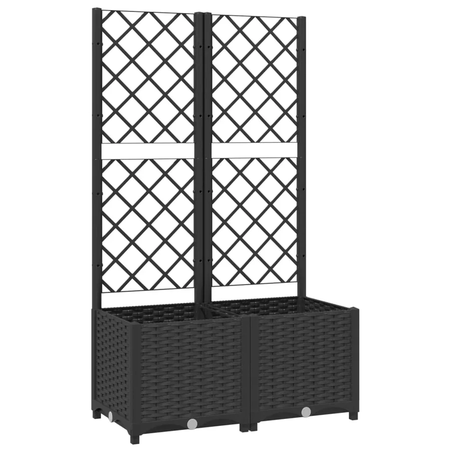 Jardinière avec treillis Noir 80x40x136 cm PP - 2