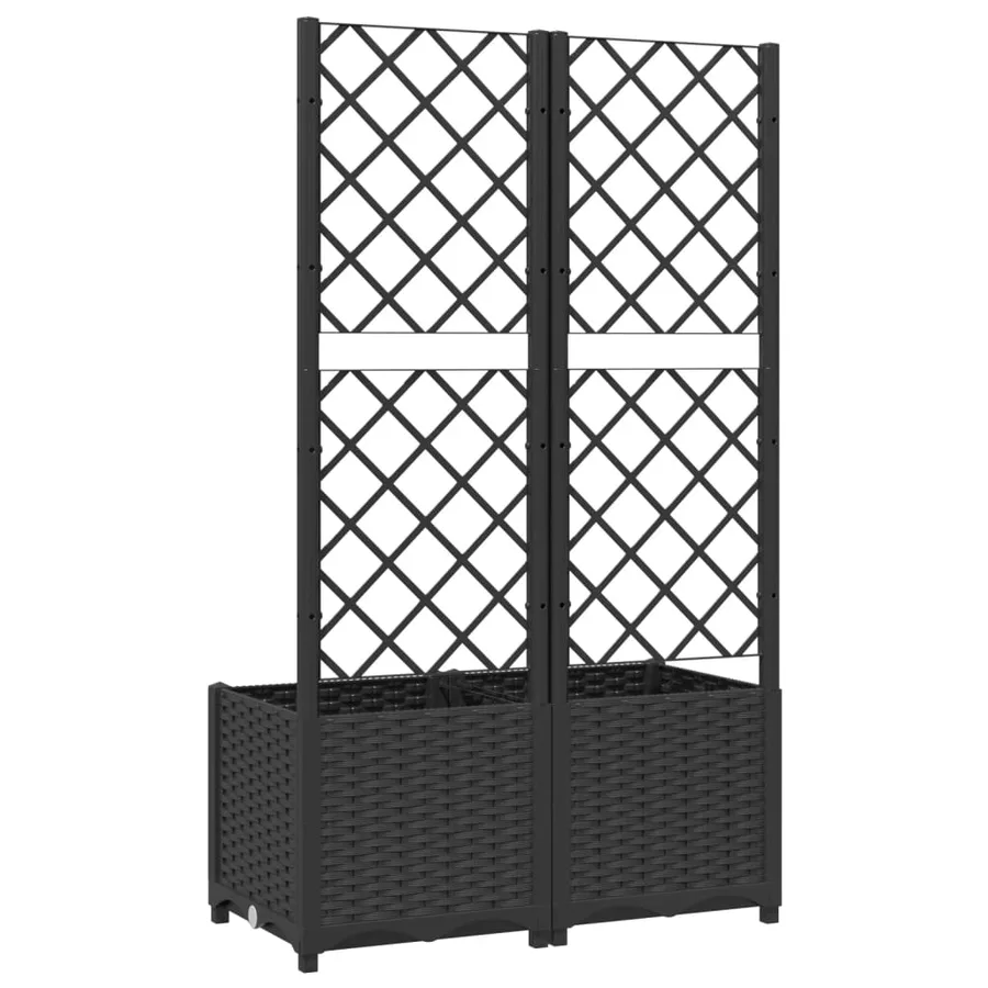 Jardinière avec treillis Noir 80x40x136 cm PP - 4