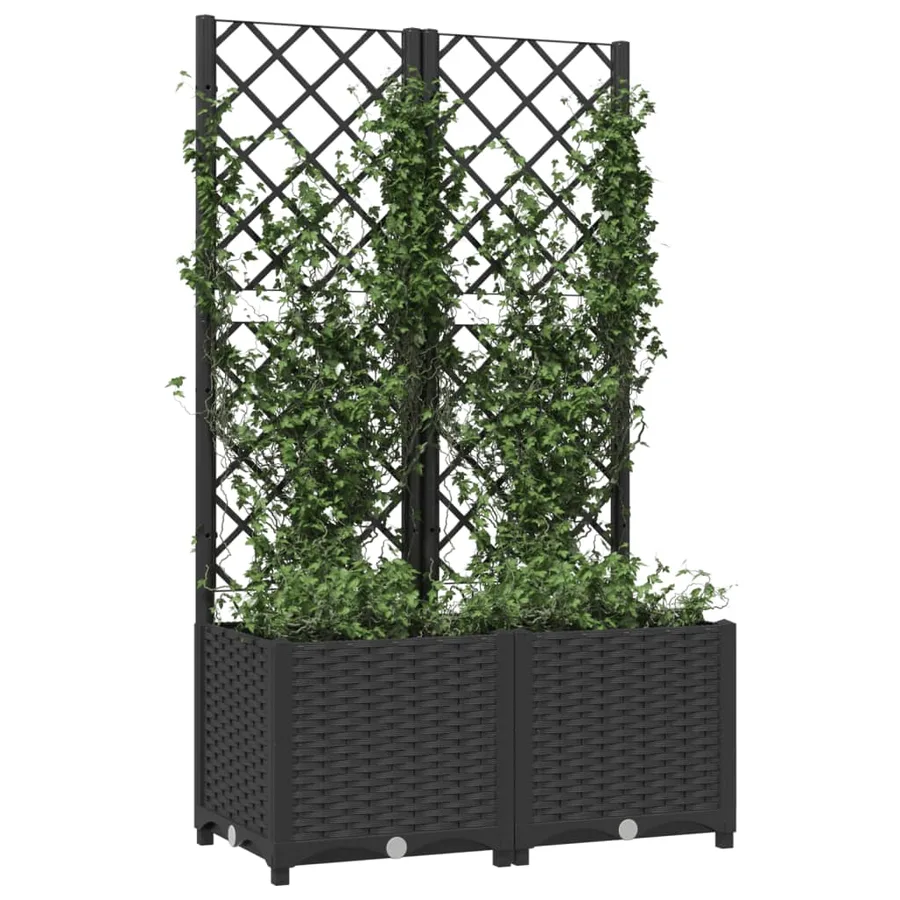 Jardinière avec treillis Noir 80x40x136 cm PP - 7