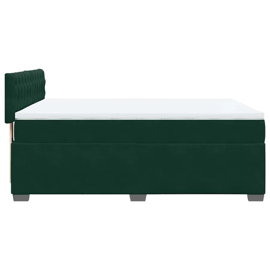 Sommier à lattes de lit et matelas Vert foncé 140x190cm Velours - 9