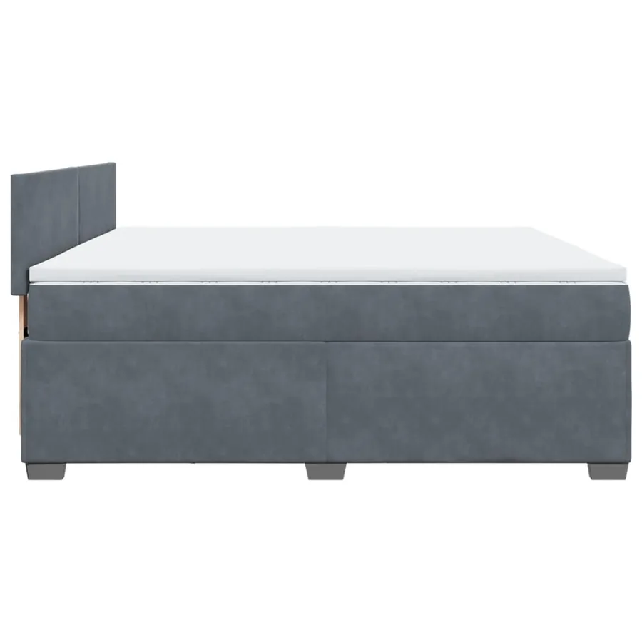 Sommier à lattes de lit et matelas Gris foncé 200x200cm Velours - 9