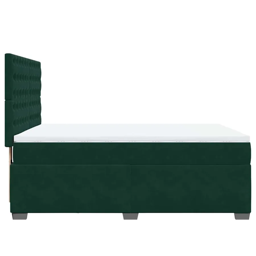 Sommier à lattes de lit et matelas Vert foncé 140x190cm Velours - 9
