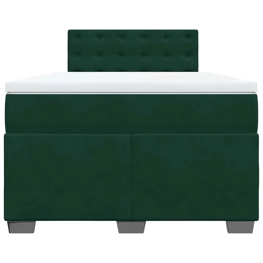 Sommier à lattes de lit et matelas Vert foncé 140x190cm Velours - 4