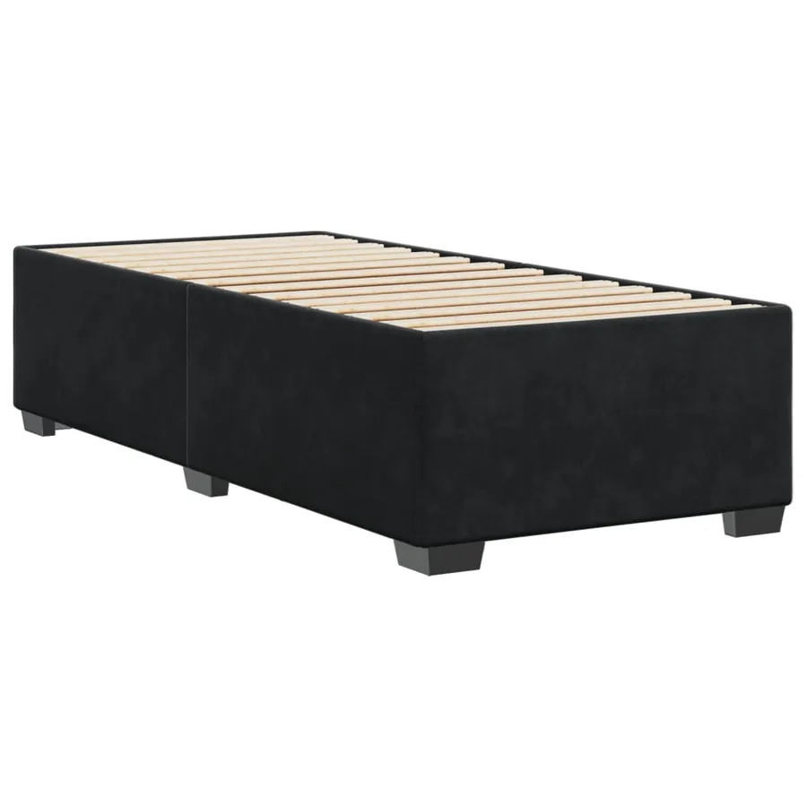 Cadre de lit sans matelas noir 100x200 cm velours - 3