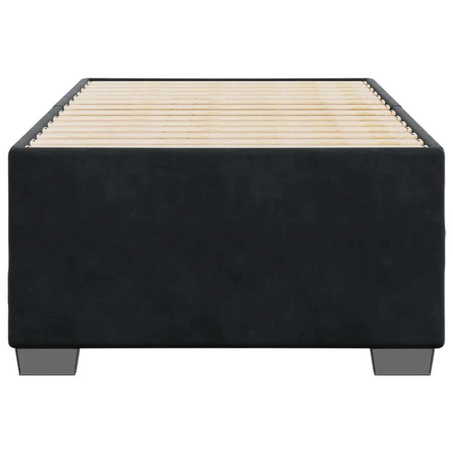 Cadre de lit sans matelas noir 100x200 cm velours - 4