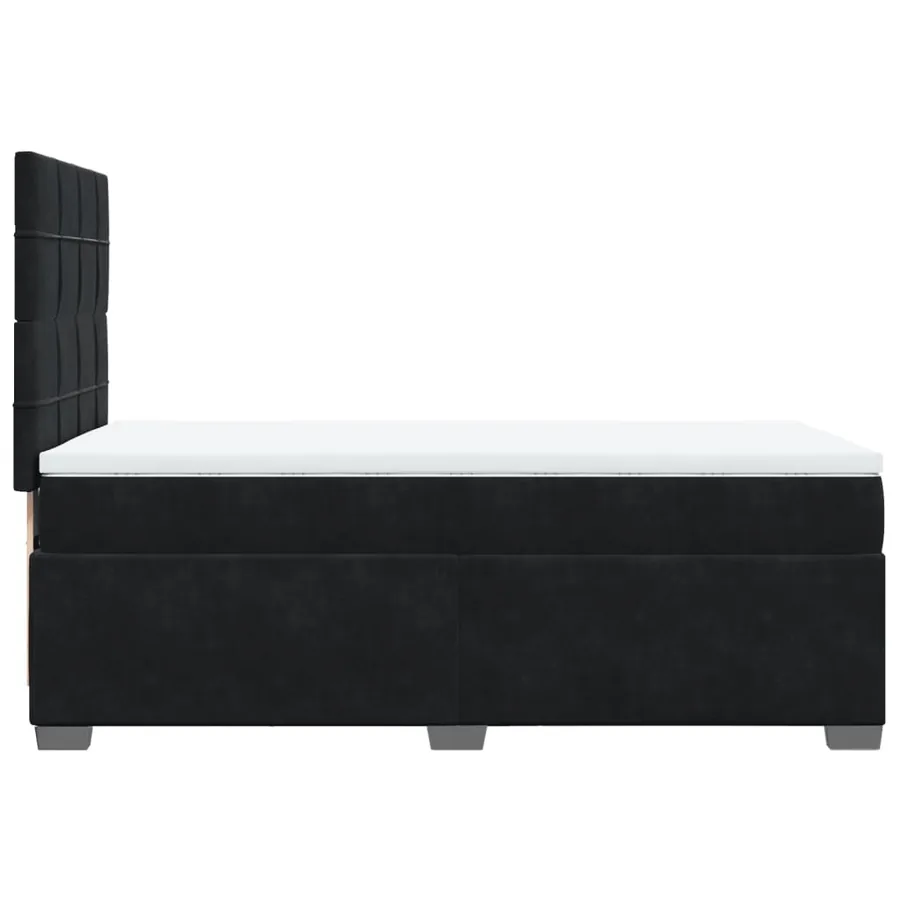 Sommier à lattes de lit avec matelas Noir 100x200 cm Velours - 11