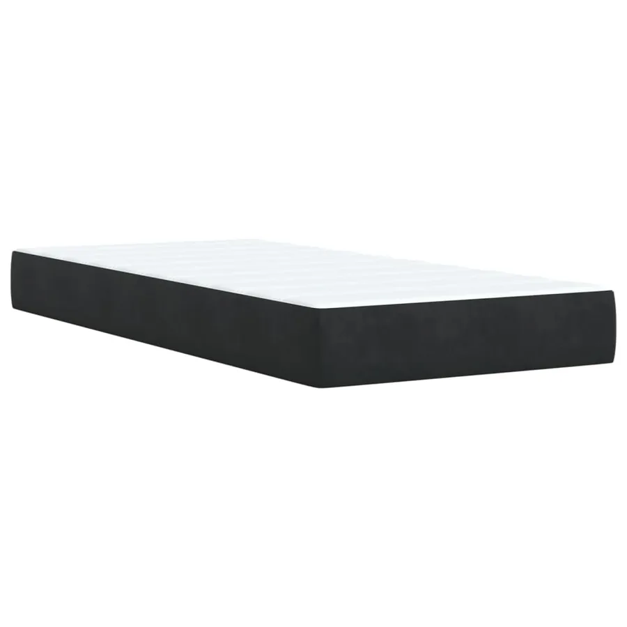 Sommier à lattes de lit avec matelas Noir 100x200 cm Velours - 9