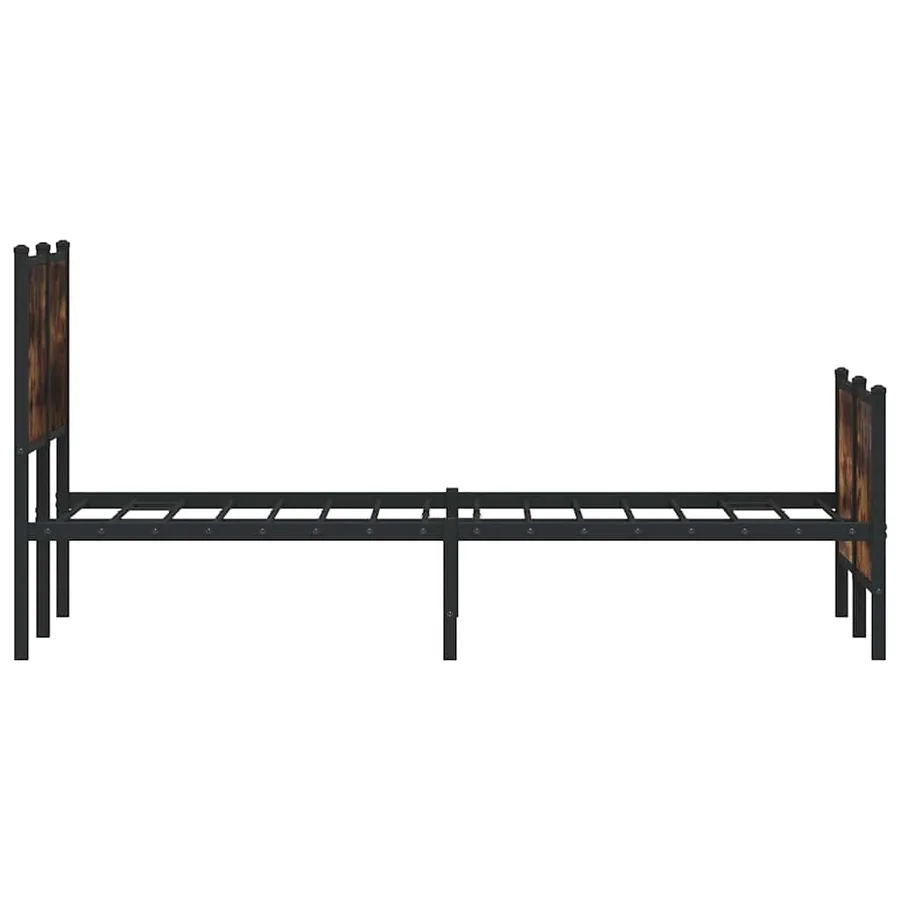Cadre de lit en métal sans matelas chêne fumé 120x190 cm - 6