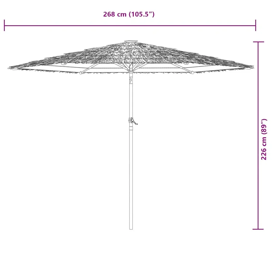 Parasol de jardin avec mât en acier vert 268x268x226 cm - 11