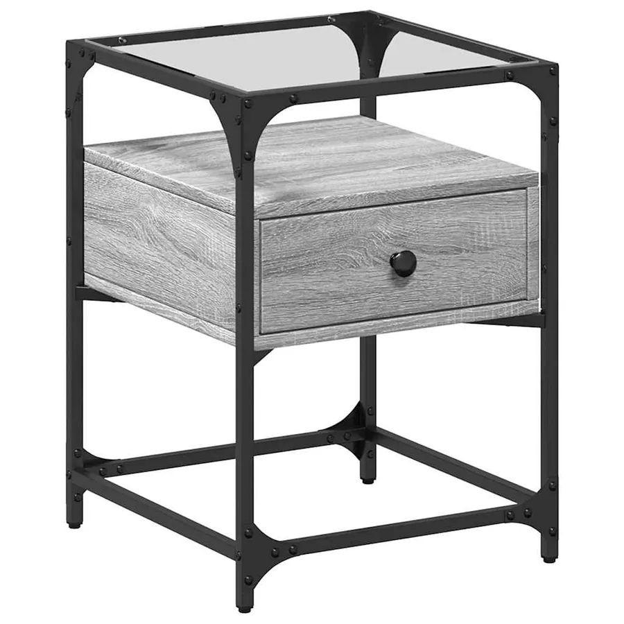 Tables de chevet 2 pcs sonoma gris 40x40x55 cm bois ingénierie - 5