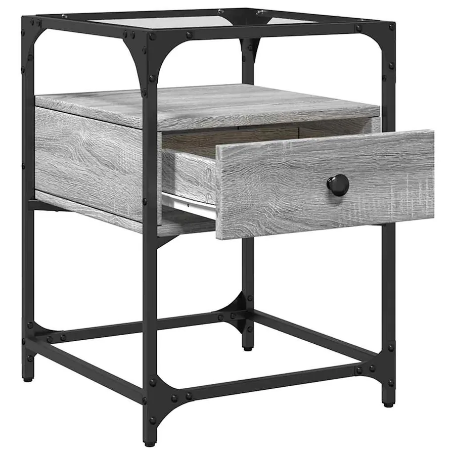 Tables de chevet 2 pcs sonoma gris 40x40x55 cm bois ingénierie - 8