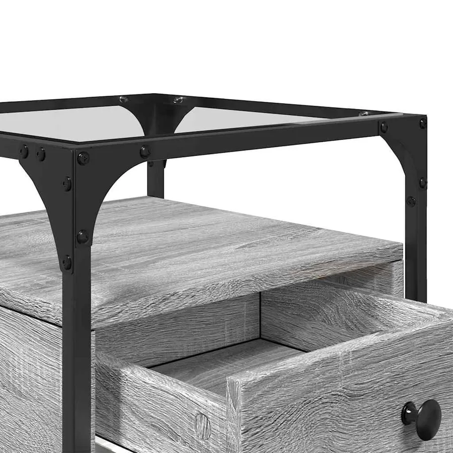 Tables de chevet 2 pcs sonoma gris 40x40x55 cm bois ingénierie - 9