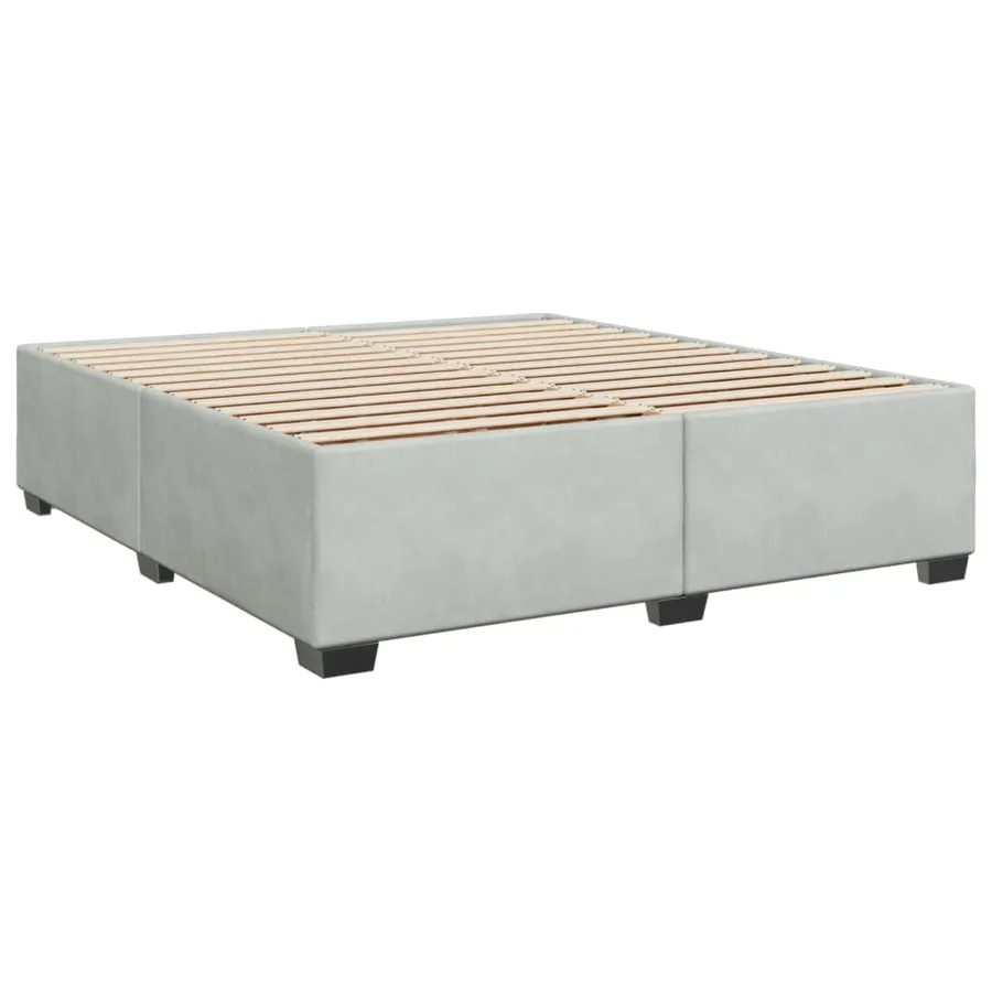 Cadre de lit sans matelas gris clair 200x200 cm velours - 3