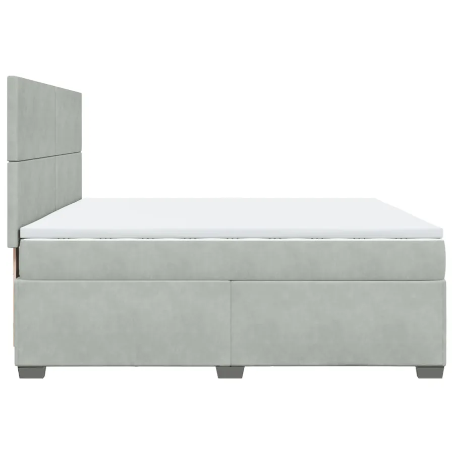 Sommier à lattes de lit et matelas Gris clair 200x200cm Velours - 9