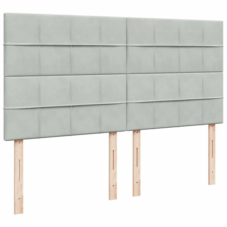 Sommier à lattes de lit et matelas Gris clair 200x200cm Velours - 7