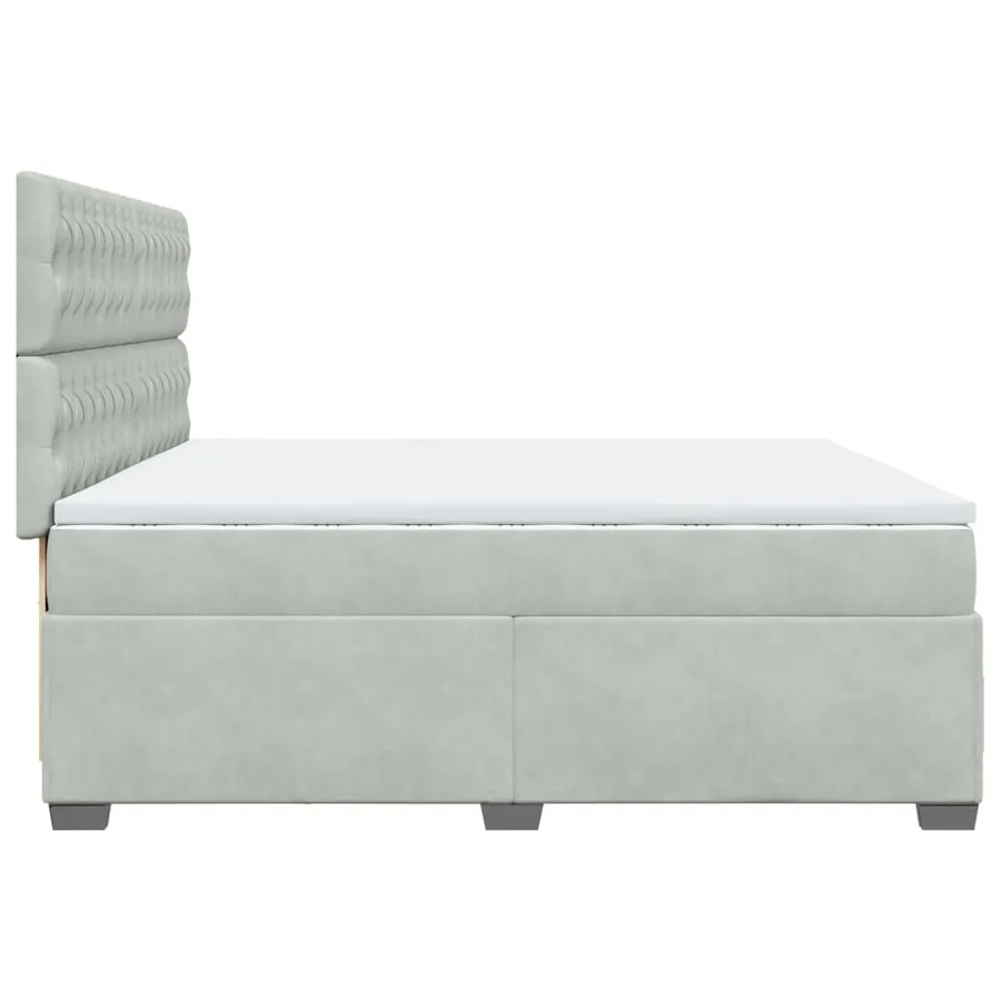 Sommier à lattes de lit et matelas Gris clair 200x200cm Velours - 9
