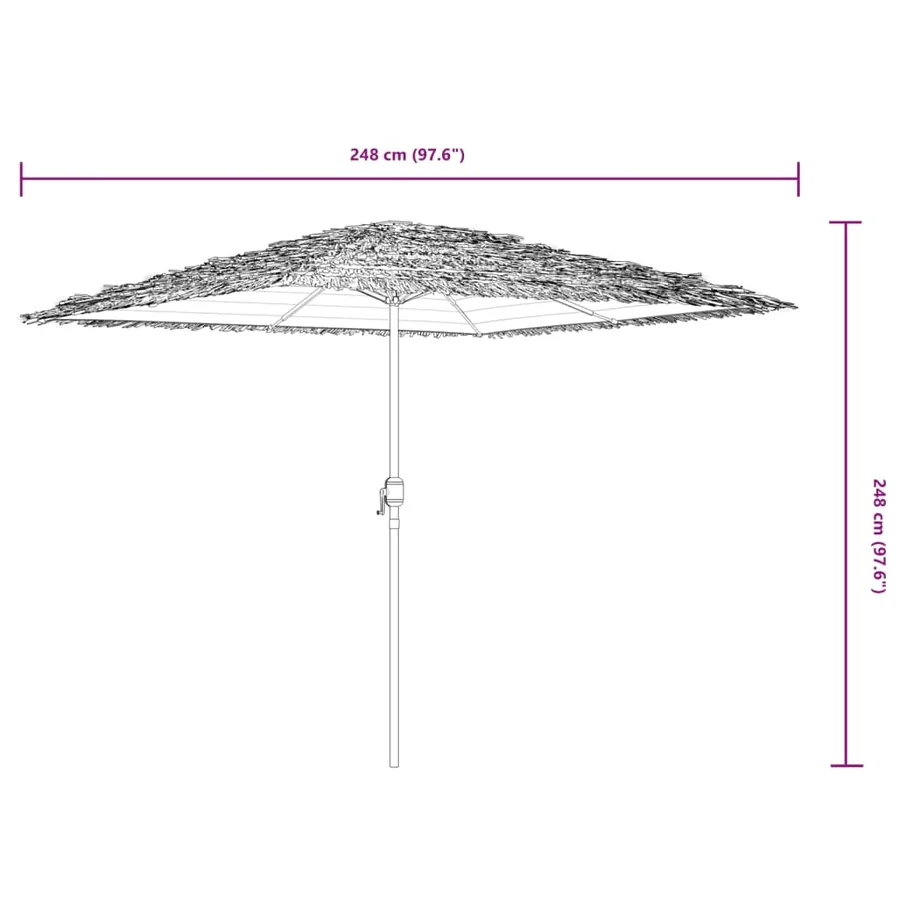Parasol de jardin avec mât en acier bleu 248x248x248 cm - 11