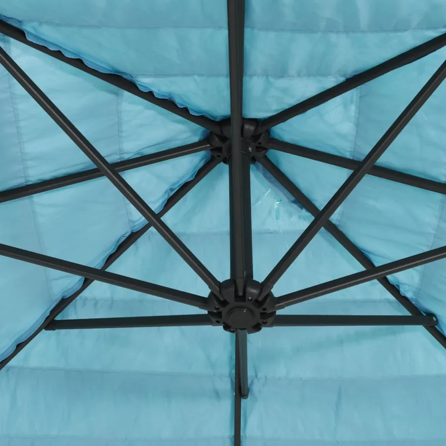 Parasol de jardin avec mât en acier bleu 248x248x248 cm - 8