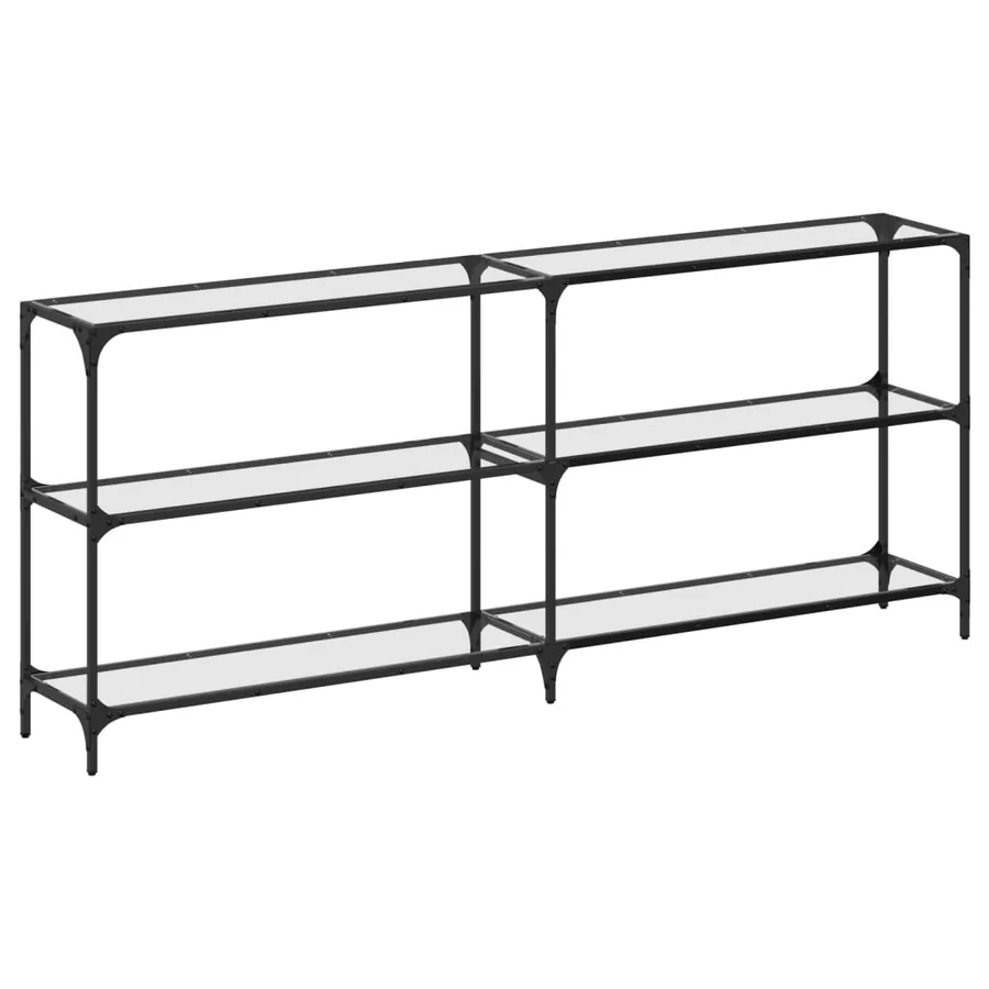 Table console avec dessus en verre transparent 194,5x30x81 cm - 2