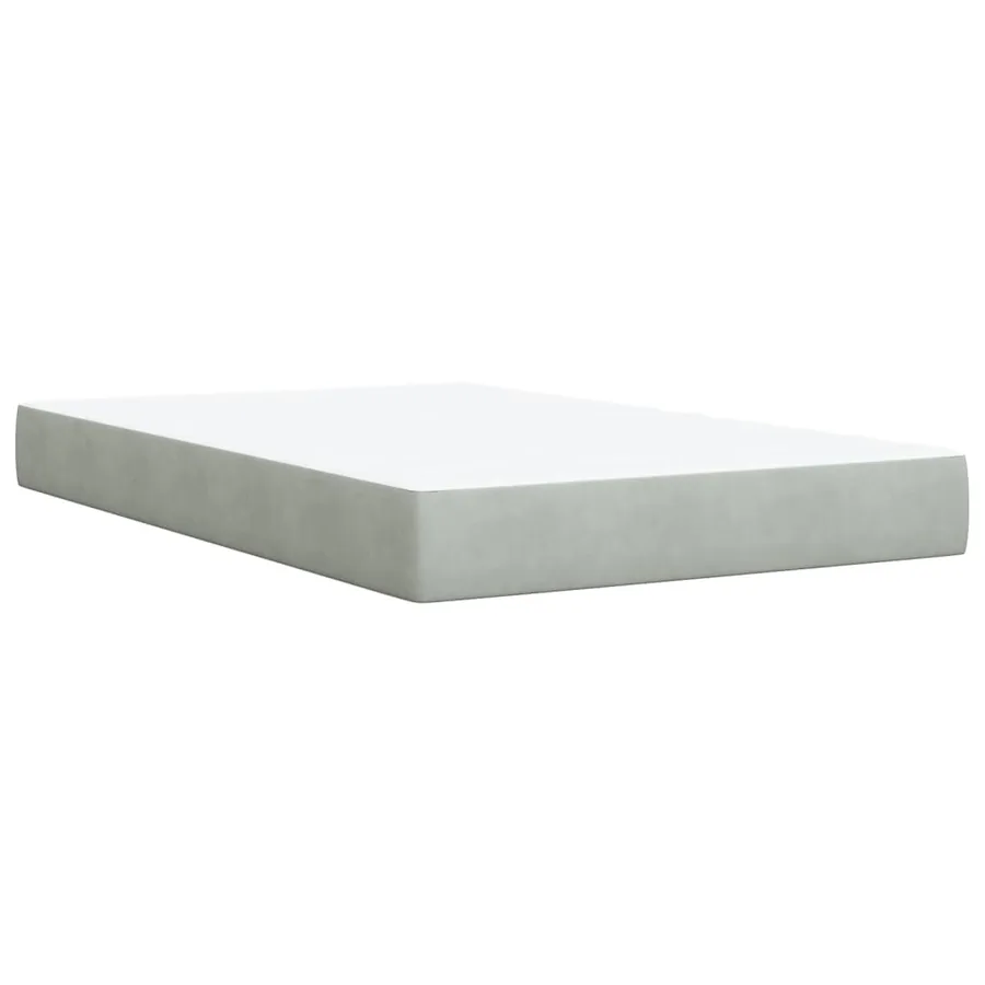 Sommier à lattes de lit et matelas Gris clair 120x200cm Velours - 9