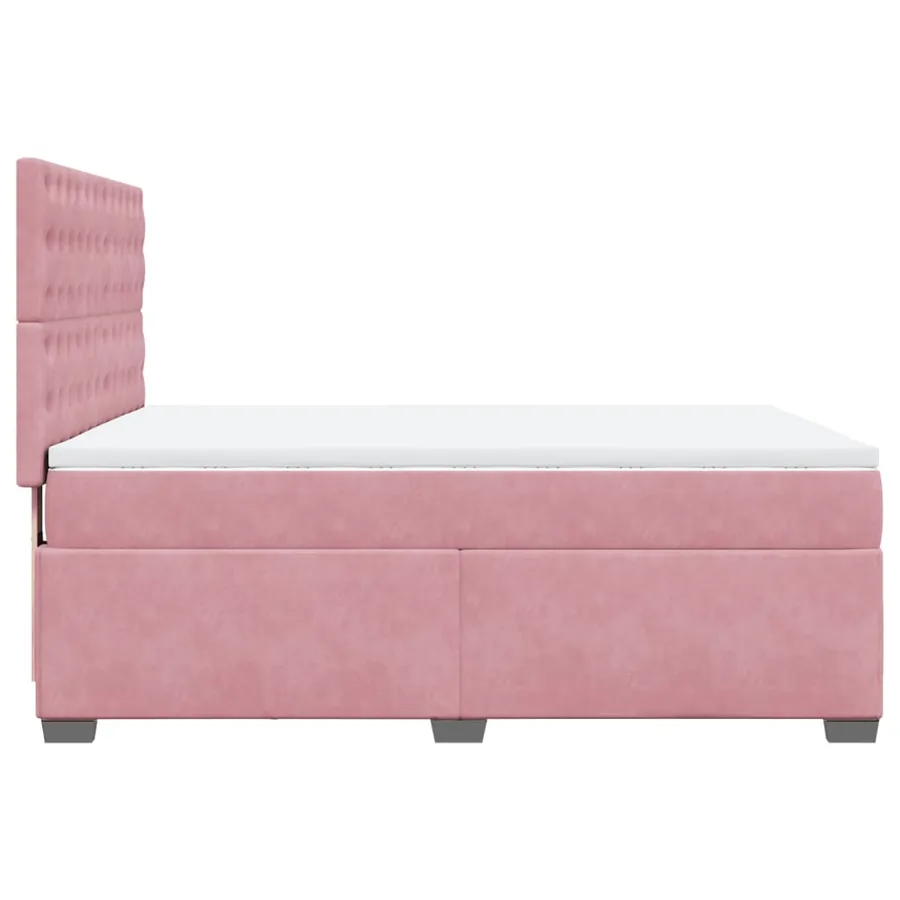 Sommier à lattes de lit avec matelas Rose 140x190 cm Velours - 9