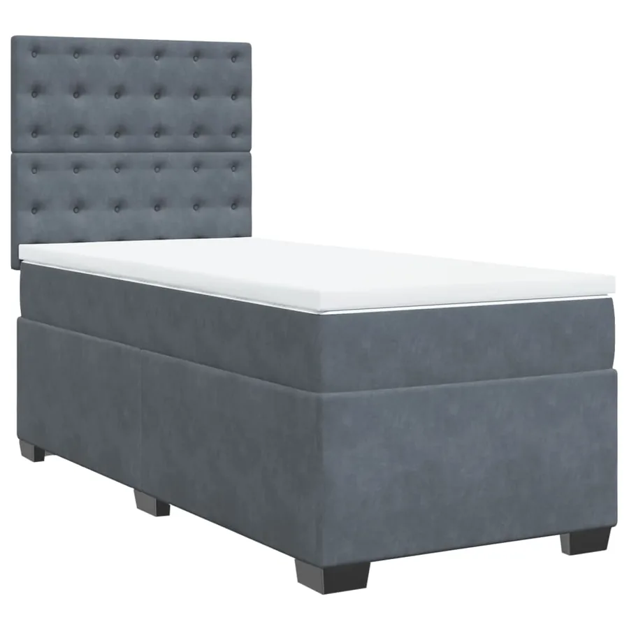 Sommier à lattes de lit avec matelas Gris foncé 100x200 cm - 2